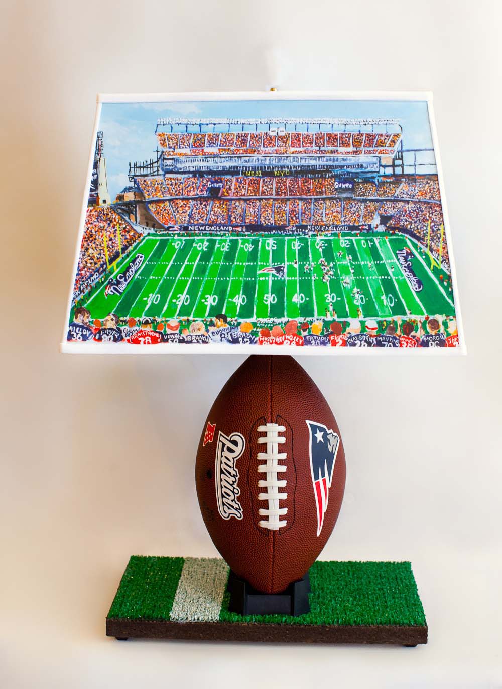 NEW ENGLAND PATRIOTS FOOTBALL TABLE LAMP HANDCRAFTED 