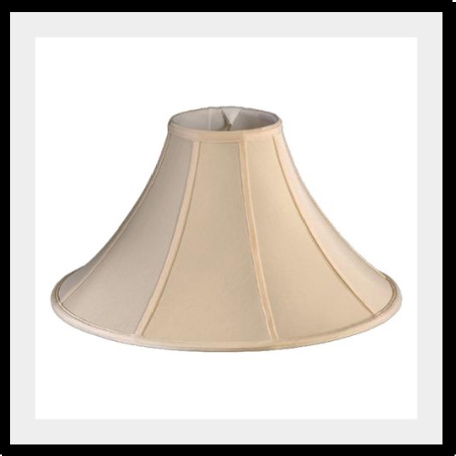 Beige Bell Lampshade Nardi Slip UNO Fitter 8 1/2" Tall x 12" Wide Shiny 