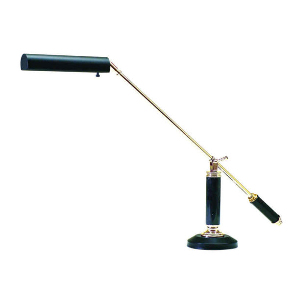 Polished Brass and Black Piano/Desk Lamp