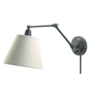 PL20-WB_House of Troy Library Single Light Wall Swing Arm Lamp in a Weathered Brass Finish