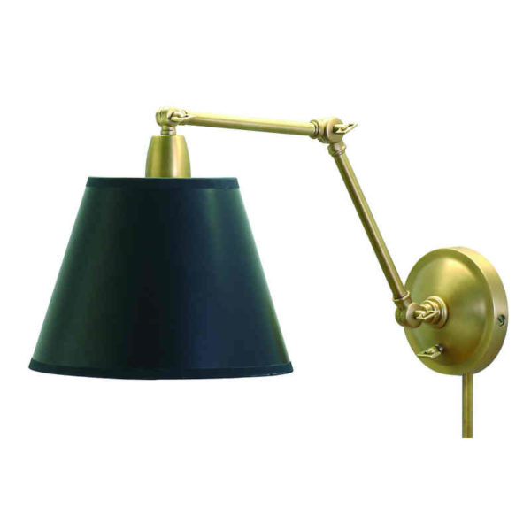 PL20-WB_House of Troy Library Single Light Wall Swing Arm Lamp in a Weathered Brass Finish