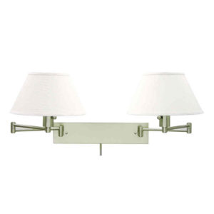 WS14-2-52_House of Troy Home / Office Wall Two-Light Swing Arm Lamp in a Satin Nickel Finish