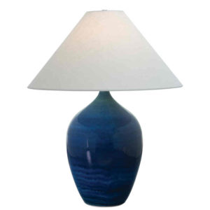 GS190-BG_House of Troy 29" Scatchard Ceramic Table Lamp in a Blue Gloss Finish