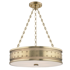 2222-AGB_Hudson Valley Gaines 4-Light Pendant in an Aged Brass Finish