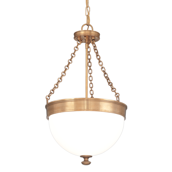 327-AGB_Hudson Valley Barrington 3-Light Pendant in an Aged Brass Finish