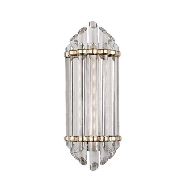 408-AGB_Hudson Valley Albion Single Light LED Light Bar in Frosted Glass and Aged Brass Accents