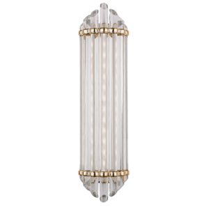 414-AGB_Hudson Valley Albion Single Light LED Light Bar in Frosted Glass and Aged Brass Accents