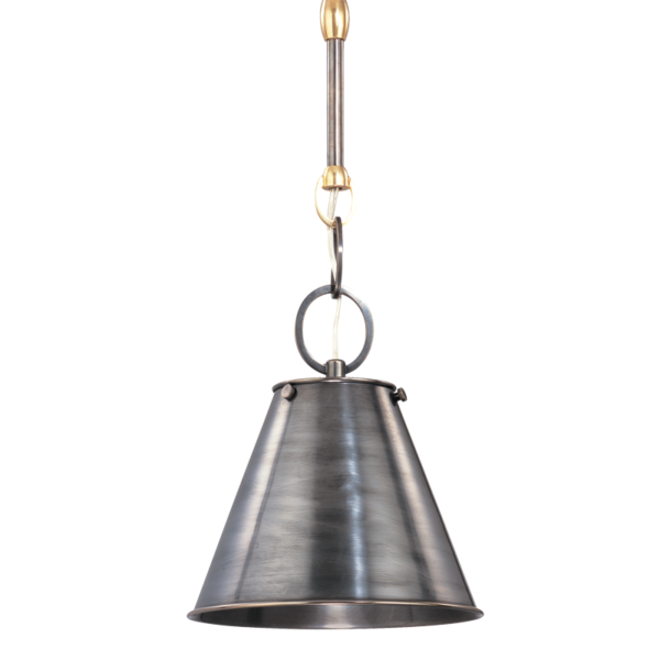 5508-DB_Hudson Valley Altamont Single Light Pendant in a Distressed Bronze Finish with a Metal Shade