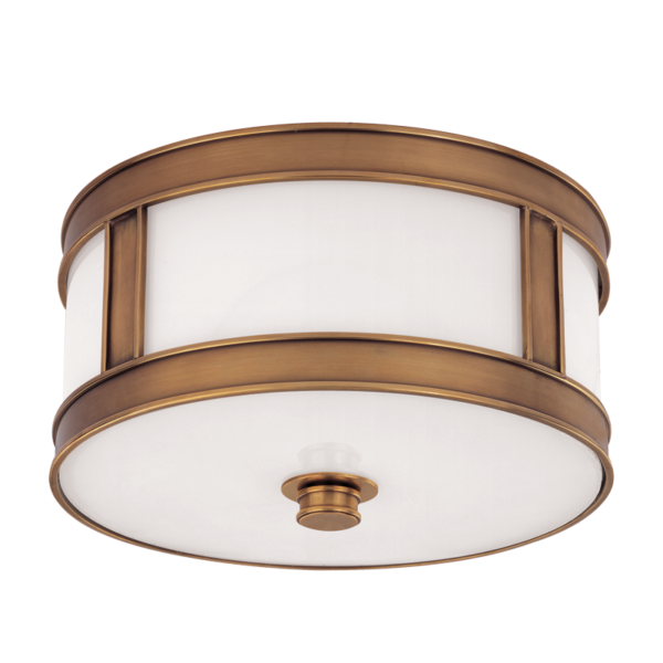 5510-AGB_Hudson Valley Patterson Single Light Flush Mount Ceiling Fixture in an Antique Brass Finish