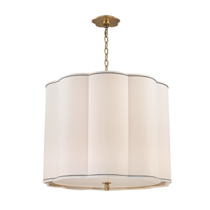 7925-AB_Hudson Valley Sweeny 5-Light Drum Chandelier and Pendant in an Aged Brass Finish
