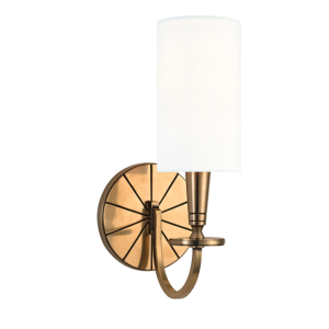 8021-AGB_Hudson Valley Mason Single Light Wall Sconce in an Aged Brass Finish