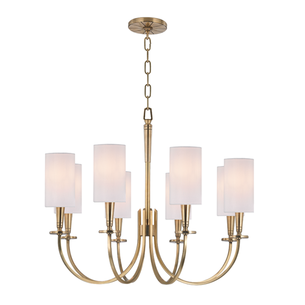 8028-AGB_Hudson Valley Mason 8-Light Chandelier in an Antique Brass Finish
