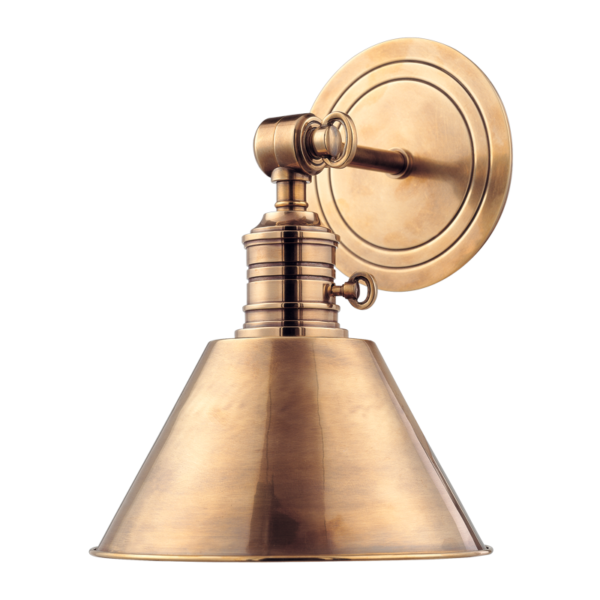 8321-AGB_Hudson Valley Garden City Single Light Wall Swing Arm Lamp in an Aged Brass Finish