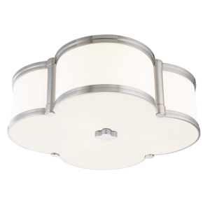1216-PN_Hudson Valley Chandler Clover Leaf 3-Light Flush Mount Ceiling Fixture in Opal Glass with Polished Nickel Accents