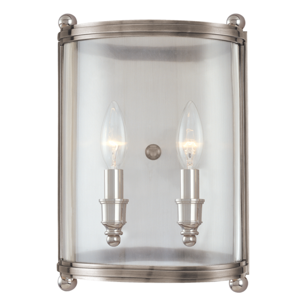 1302-PN_Hudson Valley Mansfield 2-Light Wall Sconce in a Polished Nickel Finish