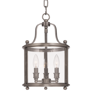 1310-AN_Hudson Valley Mansfield 3-Light Lantern and Pendant in an Antique Nickel Finish