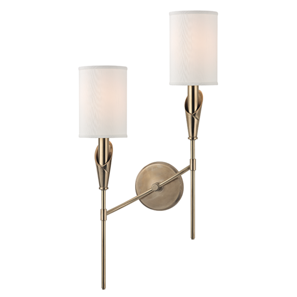 1312L-AGB_Hudson Valley Tate 2-Light Wall Sconce in an Aged Brass Finish