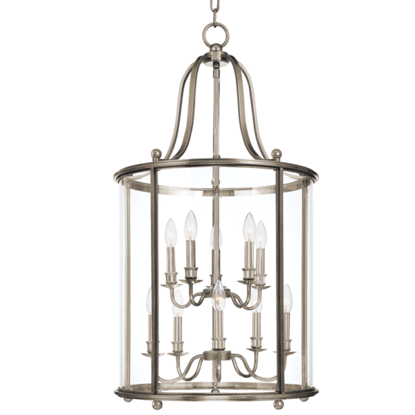 1320-PN_Hudson Valley Mansfield 10-Light Lantern and Pendant in a Polished Nickel Finish