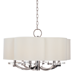 1426-PN_Hudson Valley Garrison 6-Light Drum Pendant and Chandelier in a Polished Nickel Finish