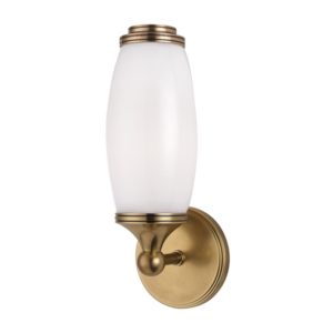 1681-AGB_Hudson Valley Brooke Single Light Bath Sconce in an Aged Brass Finish