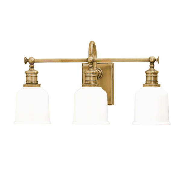 1973-AGB__Hudson Valley Keswick 3-Light Bath Sconce in an Aged Brass Finish