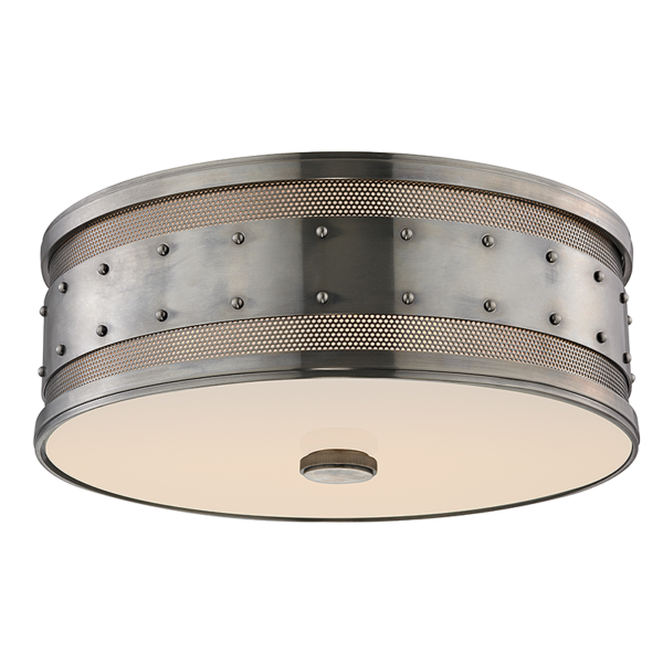 2206-HN_Hudson Valley Gaines 3-Light Flush Mount Ceiling Fixture in an Historic Nickel Finish