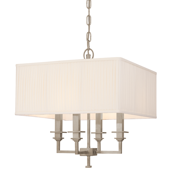 244-AN_Hudson Valley Berwick 4-Light Drum Pendant and Chandelier in an Antique Nickel Finish