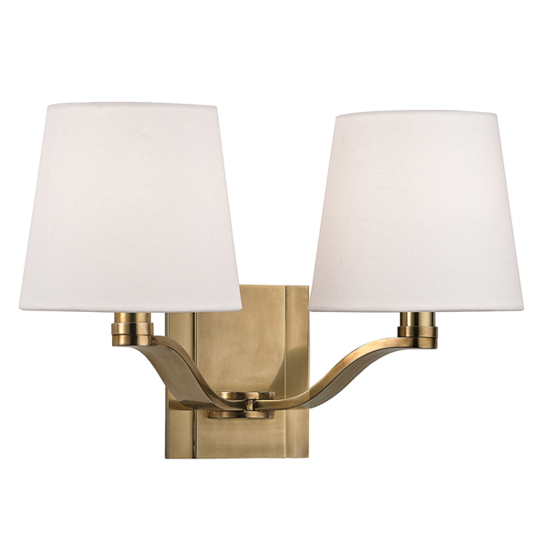 2462-AGB_Hudson Valley Clayton 2-Light Wall Sconce in an Aged Brass Finish