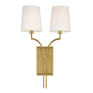 3112-AGB_Hudson Valley Glenford 2-Light Wall Sconce in an Aged Brass Finish