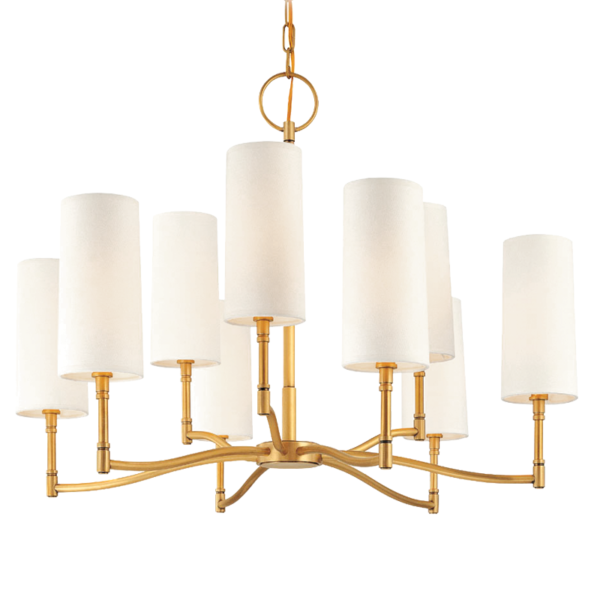 369-AGB_Hudson Valley Dillon 9-Light Chandelier in an Aged Brass Finish