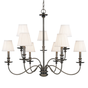4039-AN_Hudson Valley Menlo Park 9-Light Chandelier in an Antique Nickel Finish