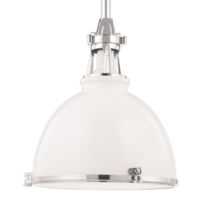 4610-WPN_Hudson Valley Massena Single Light Pendant with a Metal Shade in a White Finish
