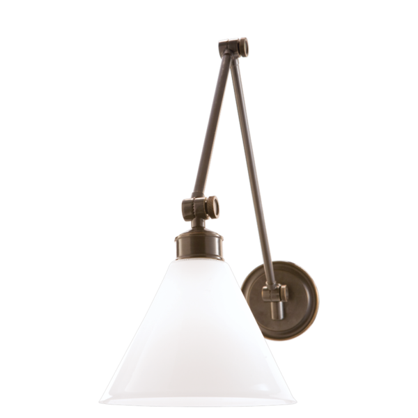 4731-OB_Hudson Valley Exeter Single Light Adjustable Wall Sconce in Opal Glass with Old Bronze Accents