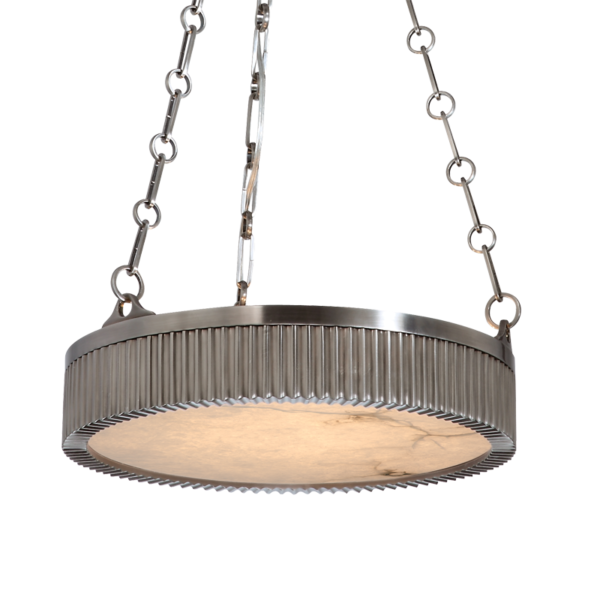 516-AN_Hudson Valley Lynden 4-Light Pendant in an Antique Nickel Finish with an Alabaster Diffuser