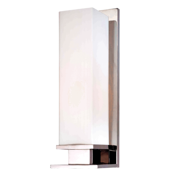 520-PN_Hudson Valley Thompson Single Light Rectangular Glass Bath Sconce in a Polished Nickel Finish
