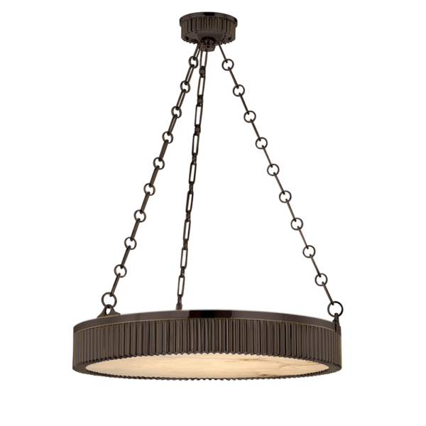 522-DB_Hudson Valley Lynden 5-Light Pendant in a Distressed Bronze Finish with an Alabaster Diffuser
