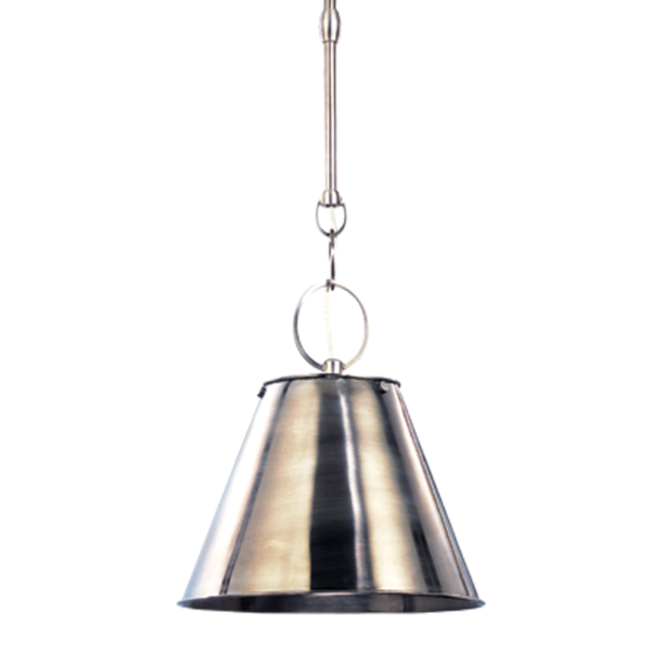 5508-HN_Hudson Valley Altamont Single Light Pendant in an Historic Nickel Finish with a Metal Shade