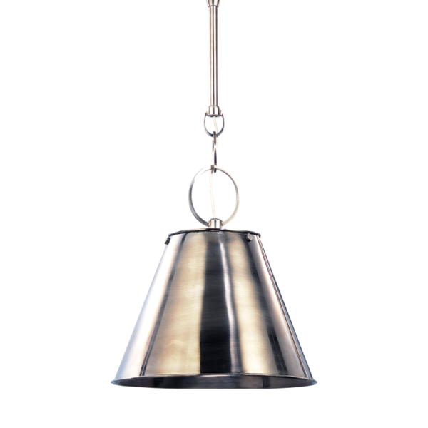 5511-HN_Hudson Valley Altamont Single Light Pendant in an Historic Nickel Finish with a Metal Cone Shade