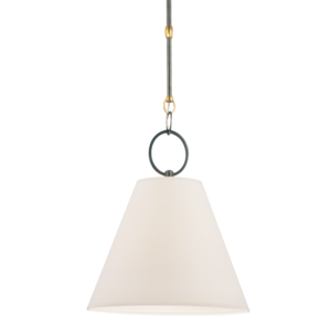 5615-HN_Hudson Valley Altamont Pendant in an Historic Nickel Finish with a Cone Paper Shade