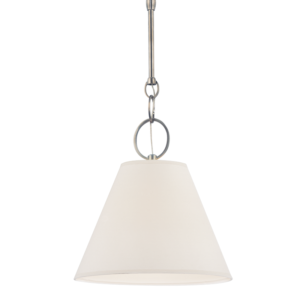 5615-HN_Hudson Valley Altamont Pendant in an Historic Nickel Finish with a Cone Paper Shade