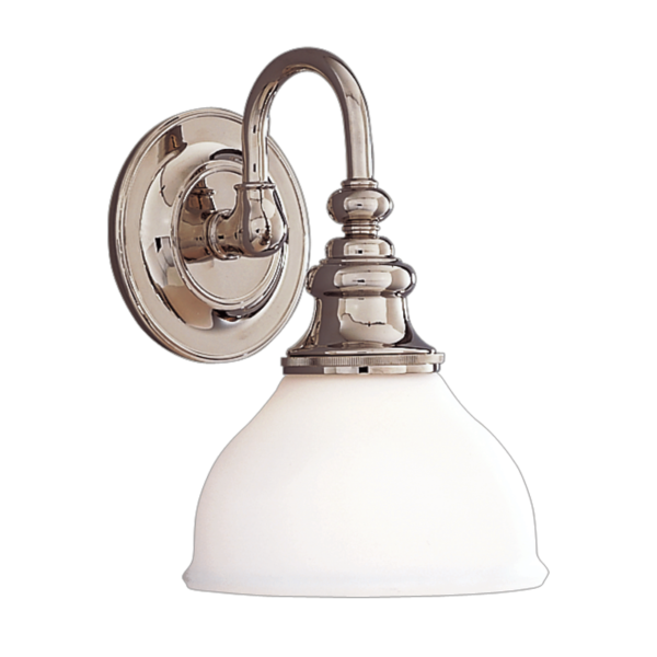 5901-PN_Hudson Valley Sutton Single Light Bath Sconce with an Opal Shade and Polished Nickel Accents
