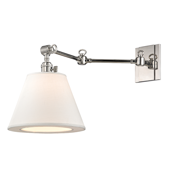 6233-PN_Hudson Valley Hillsdale Single Light Wall Sconce in Opal Glass with Polished Nickel Accents