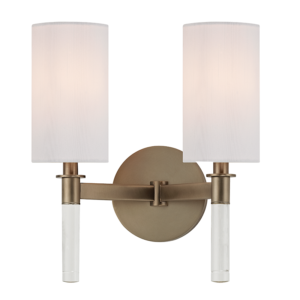 6312-BB_Hudson Valley Wylie 2-Light Wall Sconce in Crystal and Brushed Bronze
