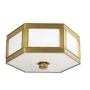 6413-AGB_Hudson Valley Nassau 2-Light Flush Mount Ceiling Fixture in an Aged Brass Finish