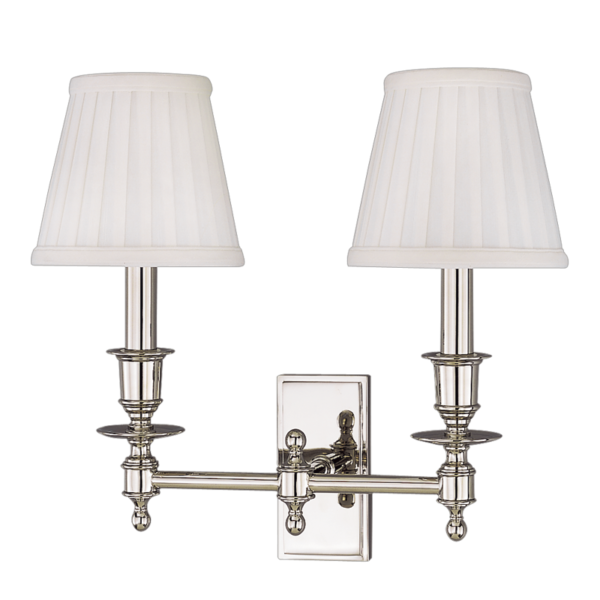 6802 Hudson Valley Ludlow 2Arm Wall Sconce in Polished Nickel