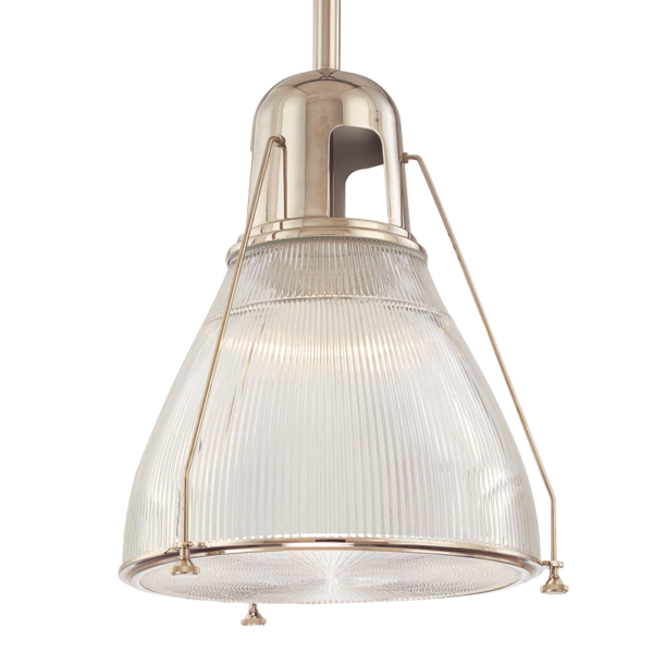 7315-SN_Hudson Valley Haverhill Single Light Pendant in a Satin Nickel Finish with Textured Glass Shade