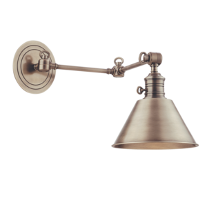 8322-AN_Hudson Valley Garden City Single Light Wall Swing Arm Lamp in an Antique Nickel Finish