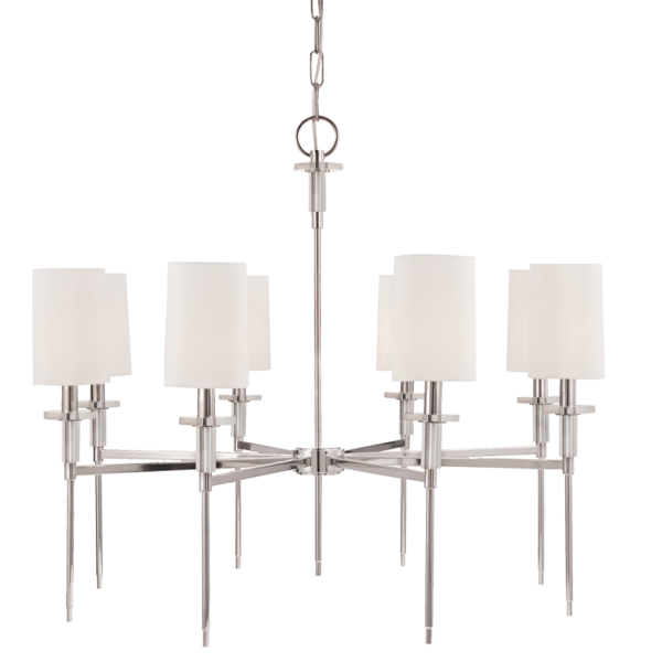 8518-PN_Hudson Valley Amherst 8-Light Chandelier in a Polished Nickel Finish