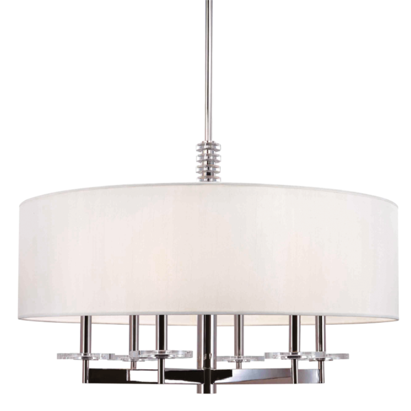 8830-PN_Hudson Valley Chelsea Drum Chandelier in a Polished Nickel Finish
