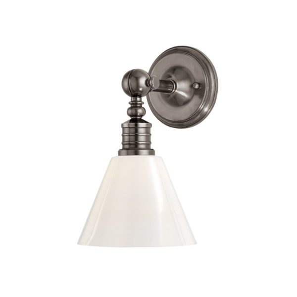 9601HV-HN_Hudson Valley Darien Wall Sconce in an Historic Nickel Finish with a Glass Shade